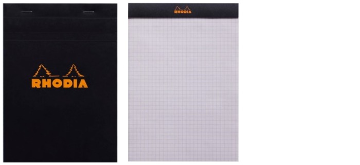 Rhodia Note pad, Basics series Black (#16-Squared grid)