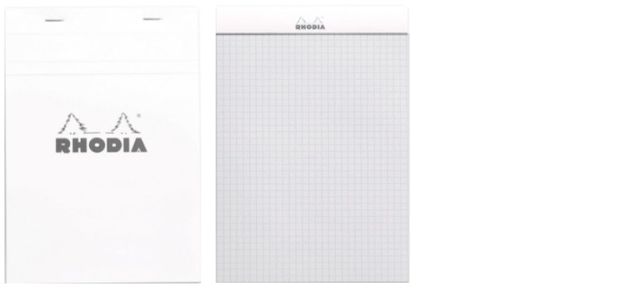 Rhodia Note pad, Basics series White (#16-Squared grid)