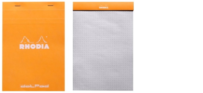 Bloc notes Rhodia, série Basics Orange (#16-Pointillé)