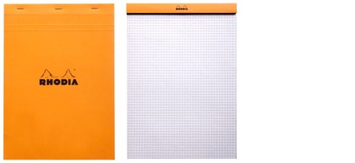 Rhodia Note pad, Basics series Orange (#18-Squared grid)
