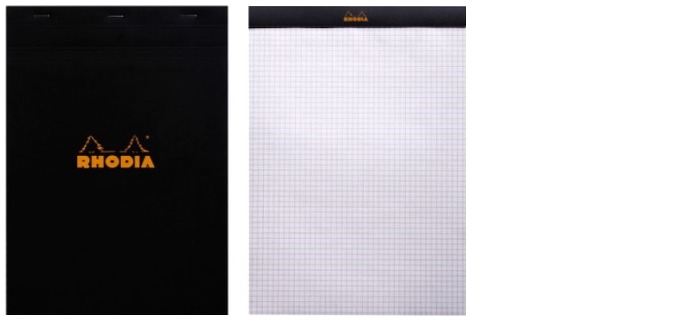 Rhodia Note pad, Basics series Black (#18-Squared grid)
