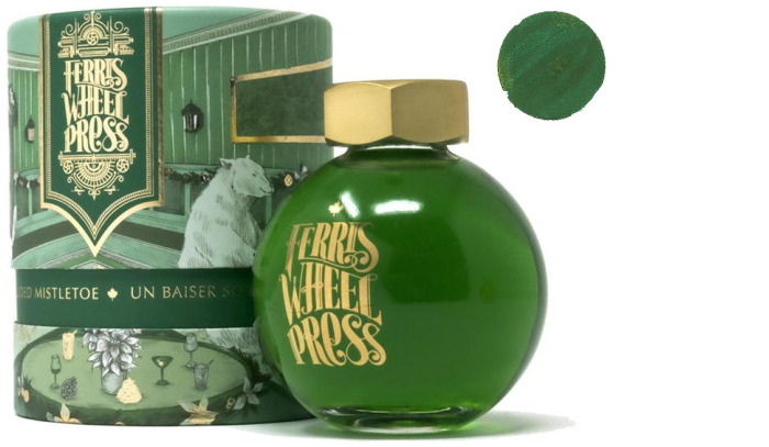Ferris Wheel Press ink bottle, Home & Holly Collection series Misguided Mistletoe ink- 85ml