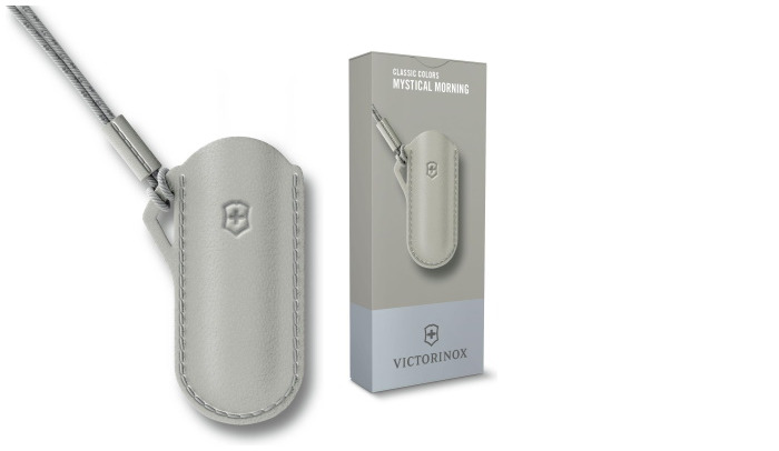 Victorinox pouch, Classic Colors series Gray (leather pouch - Mystical Morning)