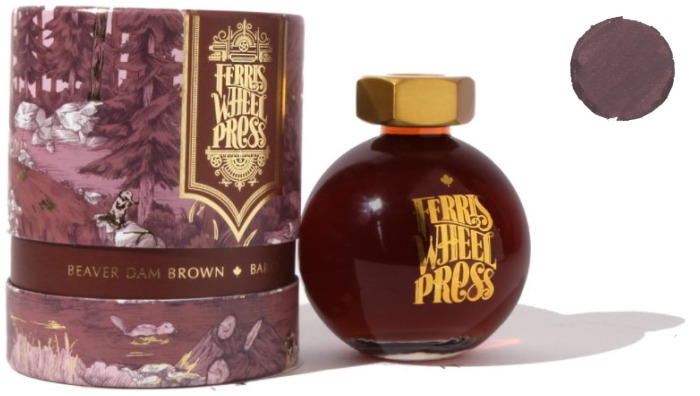 Ferris Wheel Press ink bottle, Autumn in Ontario Collection series Beaver Dam Brown ink - 85ml