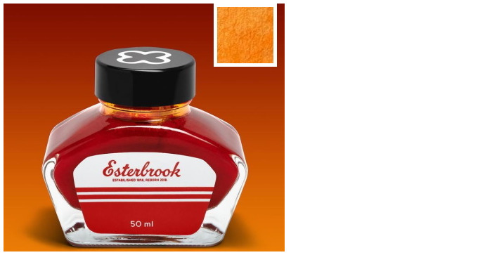 Esterbrook Ink bottle, Inks series Orange* ink (*Shimmer Tangerine - 50ml)