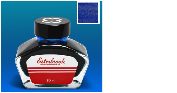 Esterbrook Ink bottle, Inks series Aqua blue* ink (*Shimmer Aqua - 50ml)