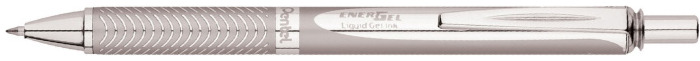 Pentel Retractable Gel pen, EnerGel Alloy series Silvered