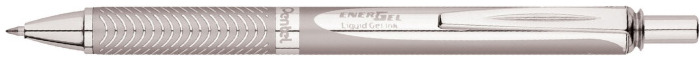 Stylo encre gel rétractable Pentel, série EnerGel Alloy Argenté