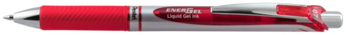 Stylo encre gel rétractable Pentel, série EnerGel Encre rouge (Metal tip)