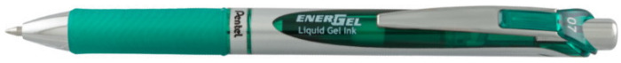 Stylo encre gel rétractable Pentel, série EnerGel Encre verte (Metal tip)