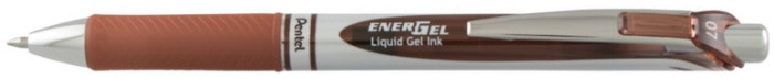 Stylo encre gel rétractable Pentel, série EnerGel Encre marron (Metal tip)