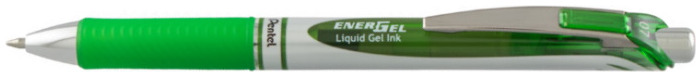 Stylo encre gel rétractable Pentel, série EnerGel Encre vert citron (Metal tip)