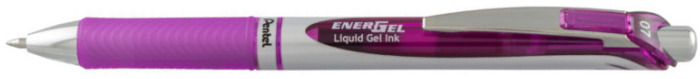 Stylo encre gel rétractable Pentel, série EnerGel Encre violette (Metal tip)