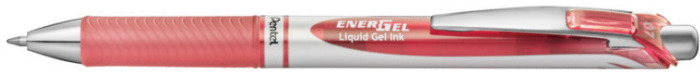 Pentel Retractable Gel pen, EnerGel series Coral ink (Metal tip)