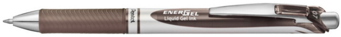 Stylo encre gel rétractable Pentel, série EnerGel Encre sépia (Metal tip)
