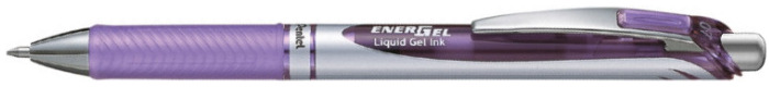 Stylo encre gel rétractable Pentel, série EnerGel Encre lilas (Metal tip) 