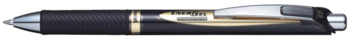 Stylo encre gel rétractable Pentel, série EnerGel Encre noire PERMANENTE* (Metal tip)