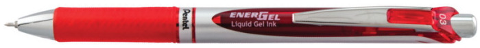 Stylo encre gel rétractable Pentel, série EnerGel Encre rouge (Needle tip)