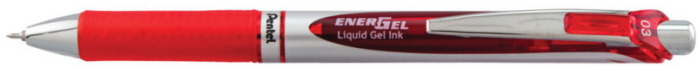 Pentel Retractable Gel pen, EnerGel series Red ink (Needle tip)