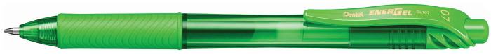 Stylo encre gel rétractable Pentel, série EnerGel-X Encre vert citron (Metal tip)