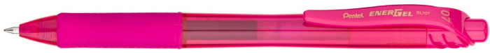 Stylo encre gel rétractable Pentel, série EnerGel-X Encre rose (Metal tip)