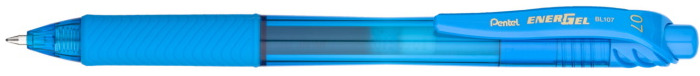 Stylo encre gel rétractable Pentel, série EnerGel-X Encre bleu ciel (Metal tip)
