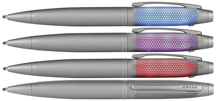 Cross Ballpoint pen, Lumina series Titanium Gray (Red/Blue/Purple LED)