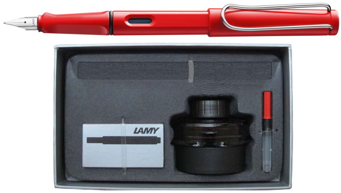 Lamy Fountain pen set, Safari series Red