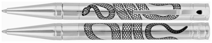 Dupont, S.T. Ballpoint pen, D-Initial series Silvered (Snake)
