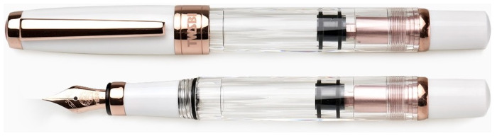 Stylo plume TWSBI, série Diamond 580 Blanc Or rose II (Pointes régulières)
