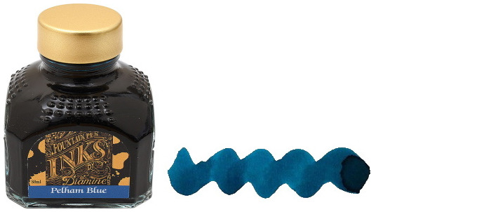 Bouteille d'encre Diamine, série Guitar Theme Encre Pelham Blue (80ml)