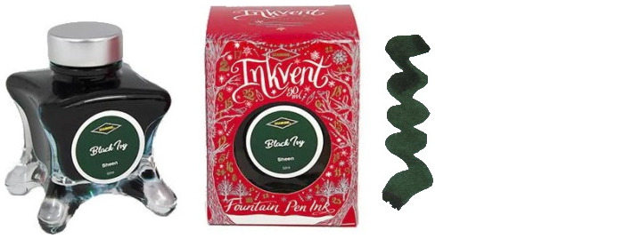 Bouteille d'encre Diamine, série Inkvent Red Edition Encre Black Ivy (50ml) 