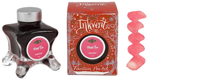 Bouteille d'encre Diamine, série Inkvent Red Edition Encre Pink Ice (50ml) 