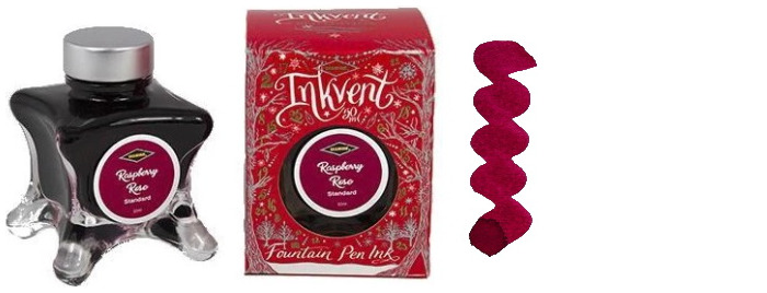 Bouteille d'encre Diamine, série Inkvent Red Edition Encre Raspberry Rose (50ml) 