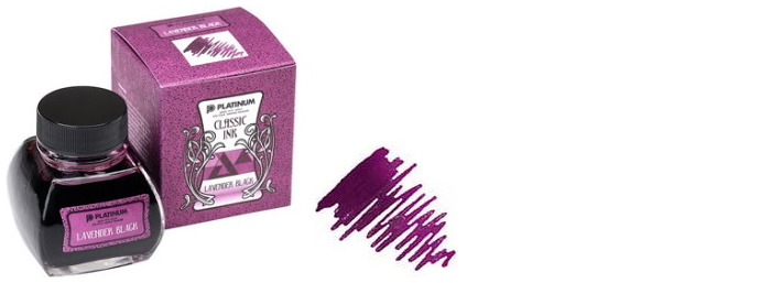 Bouteille d'encre Platinum, série Classic Ink Encre lavande (Lavender Black - 60ml)