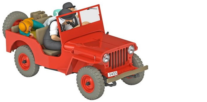Objet de décoration Tintin, série Véhicule La Jeep rouge Willys