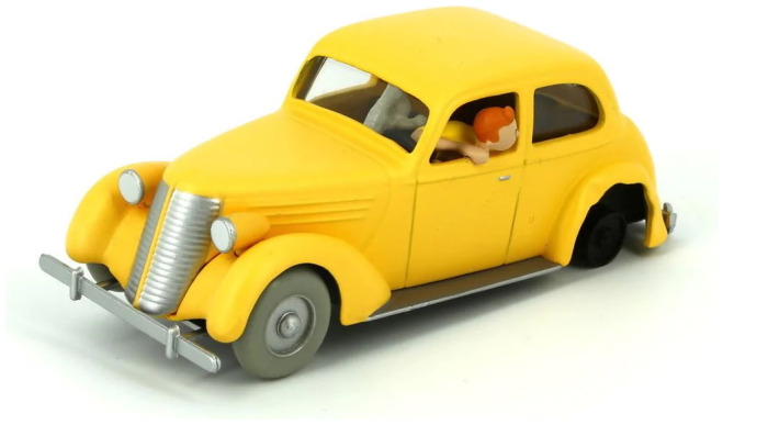 Objet de décoration Tintin, série Véhicule La voiture jaune accidentée