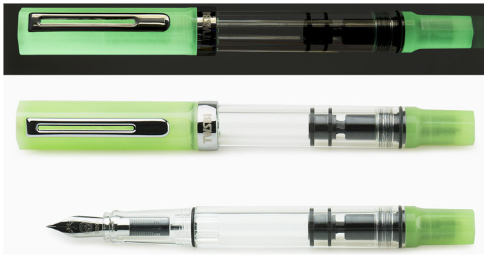 TWSBI Fountain pen, Eco Glow series Green (Glows in the dark)