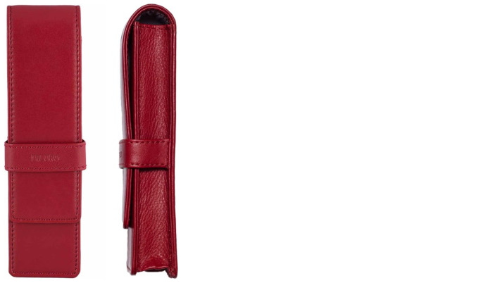DiLoro Pen pouch, Leather Pen Holder (Double) series Venetian red