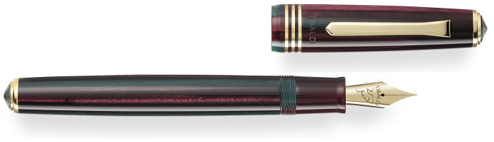 Tibaldi Fountain pen, N°60 series Green/Burgundy GT (Zazou green)