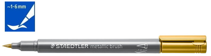 Marqueur Staedtler, série Metallic Brush Encre dorée