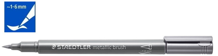 Marqueur Staedtler, série Metallic Brush Encre argentée