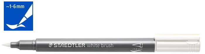 Marqueur Staedtler, série Brush Encre blanche