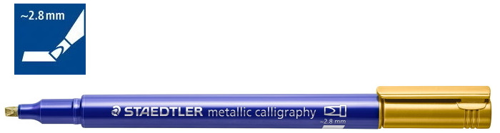 Marqueur Staedtler, série Metallic Calligraphy Encre dorée