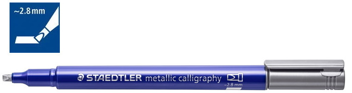 Marqueur Staedtler, série Metallic Calligraphy Encre argentée