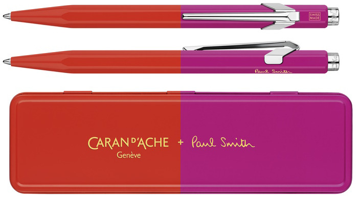 Caran d'Ache Ballpoint pen, 849 Paul Smith 4th Edition series Warm Red / Melrose Pink 