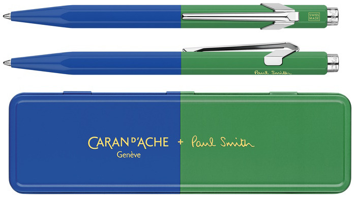 Caran d'Ache Ballpoint pen, 849 Paul Smith 4th Edition series Cobalt Blue / Emerald Green