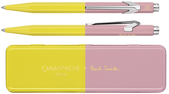 Caran d'Ache Ballpoint pen, 849 Paul Smith 4th Edition series Chartreuse Yellow / Rose Pink