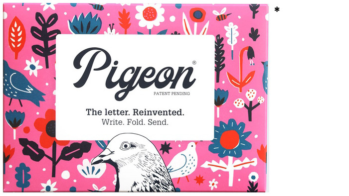 Papier à lettre/Enveloppe Pigeon, série Correspondance Fiesta (Paquet de 6)