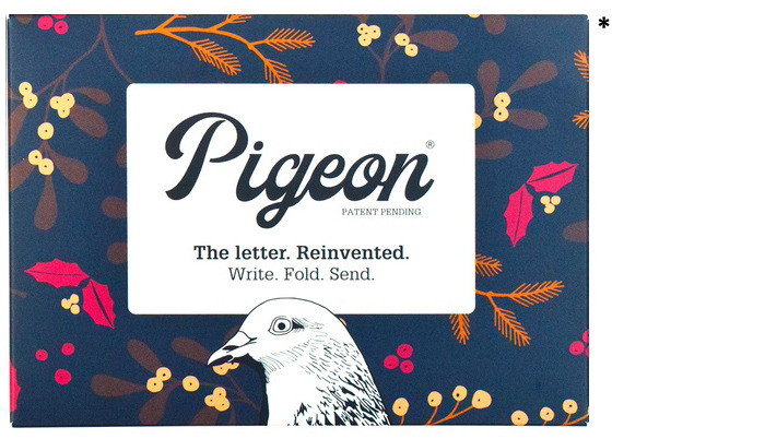 Papier à lettre/Enveloppe Pigeon, série Correspondance Winter Berries (Paquet de 6)